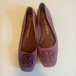 Tory Burch Women's Square Toe Georgia Mauve Flats